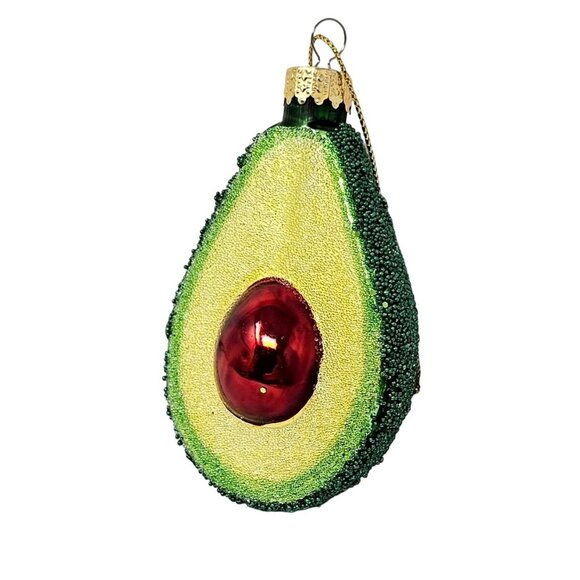 Green Avocado Glass Christmas Ornament - Picture 1 of 4